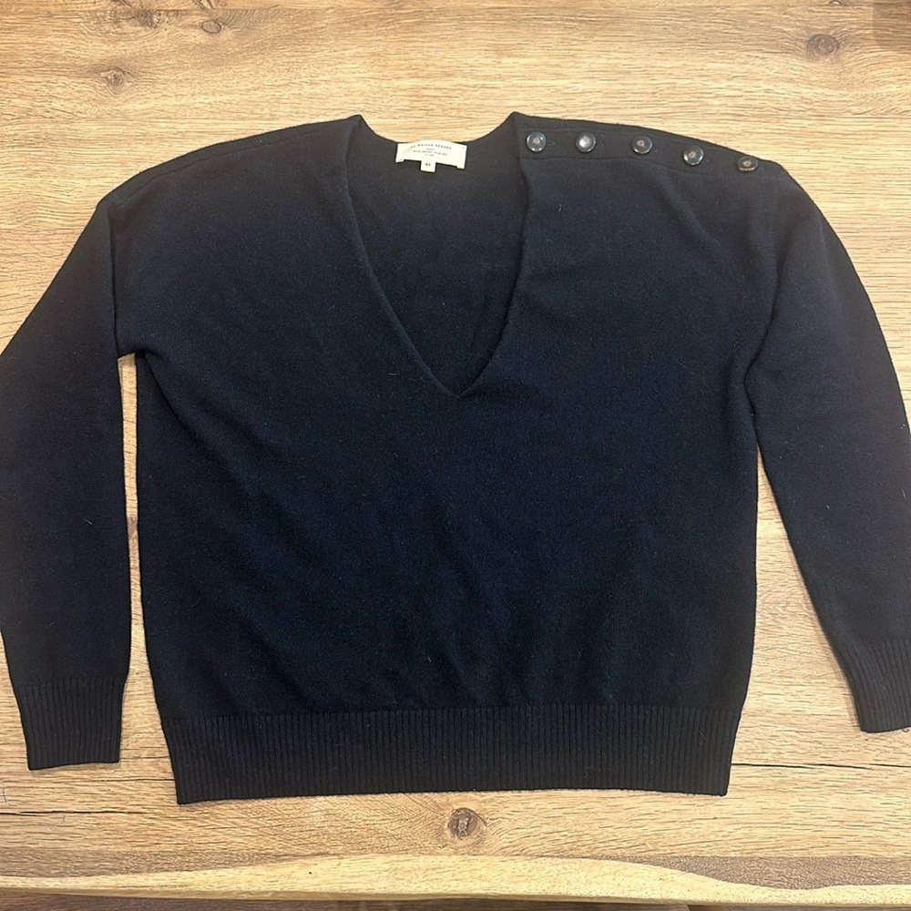 Sezane black cashmere top